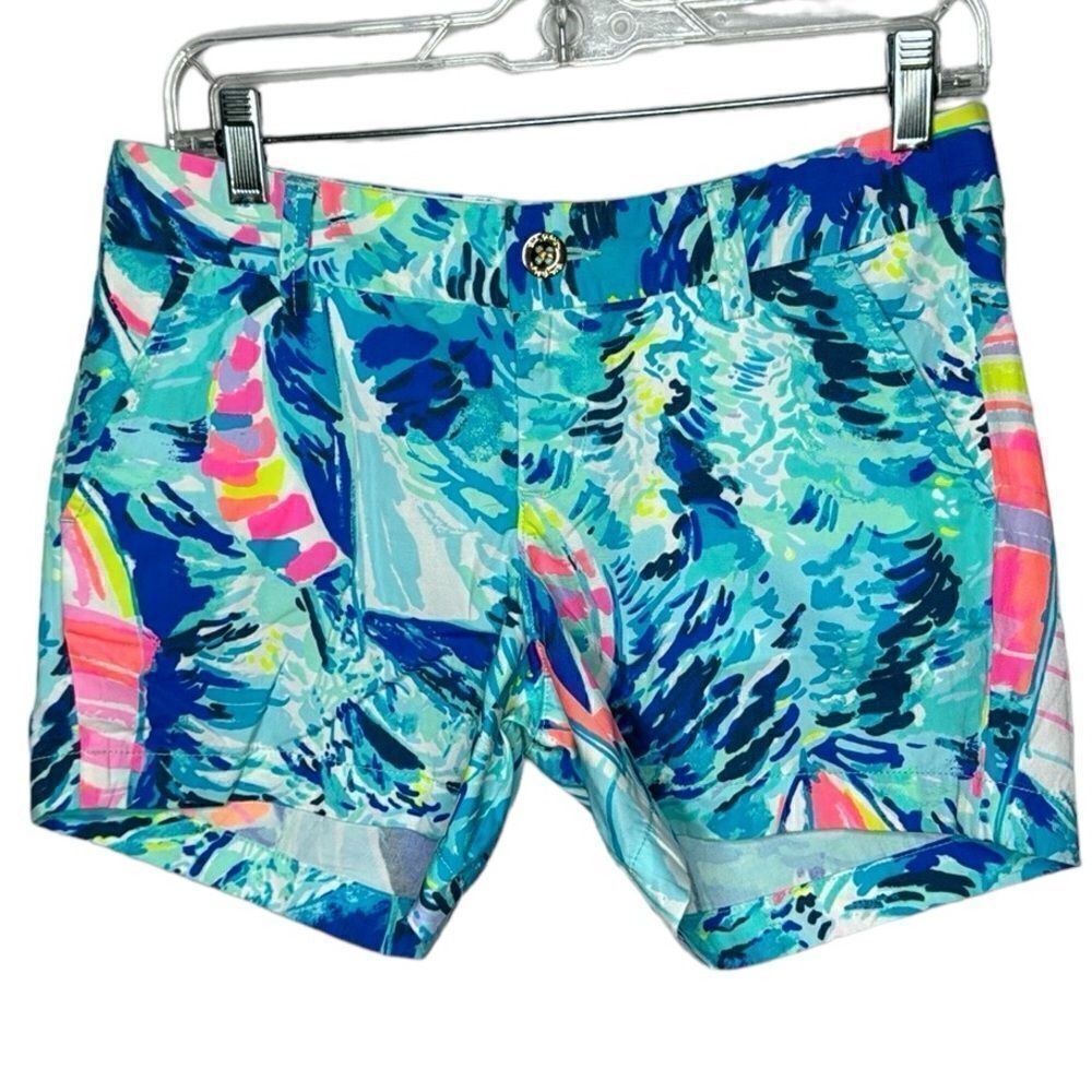 Lilly Pulitzer Sparkling Blue Hey Bay Bay Callahan Shorts. Size 2. New!